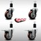 Service Caster 3.5'' SS Maroon Poly Swivel 1-1/4'' Expanding Stem Caster Set 2 Total Lock Brakes, 4PK SCC-SSEXTTL20S3514-PPUB-MRN-2S2-114 - alternate 5